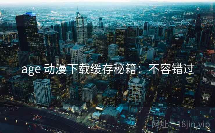 age 动漫下载缓存秘籍：不容错过